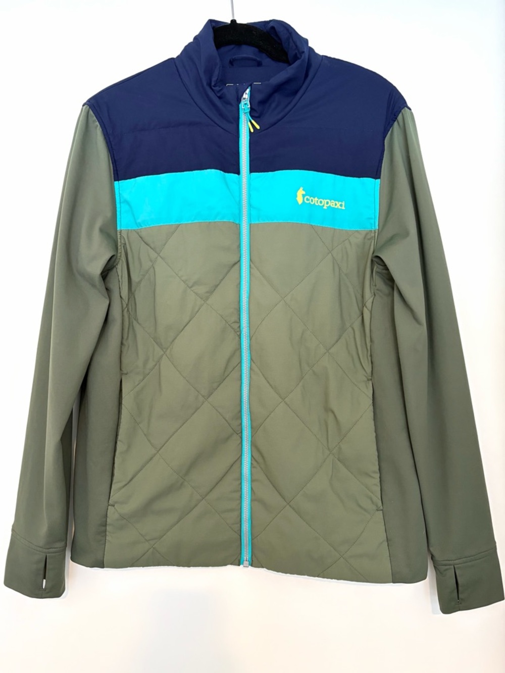 Cotopaxi Monte Hybrid Jacket Men’s Medium Blue Green Lightweight Full Zip